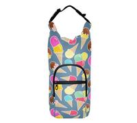 Kcldeci Happy Bright Ice Cream Water Bottle Holder with Strap Carrier Sling Bag with Phone Pocket Water Bottle Sleeve for Men Women Hiking Camping Travelling