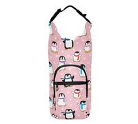 Kcldeci Happy Penguin and Heart Water Bottle Holder with Strap Carrier Sling Bag with Phone Pocket Water Bottle Sleeve for Men Women Hiking Camping Travelling