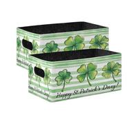 Kcldeci Happy St 2 Pack Storage Baskets for Organizing,Sturdy Foldable Storage Bins Organizer for Shelves Closet Nursery