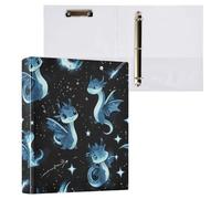 Kcldeci Hardcover 3 Ring Binder,Cute Cartoon Dragons 1.5 Inch Round Rings Binder Organizer 200 Sheets for Office/Home/Back to School 1Pack