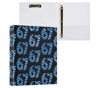 Kcldeci Hardcover 3 Ring Binder for Letter Size Paper,Blue Tiger Print 67 1.5 Inch Round Rings, Binder Organizer for School/Office 1Pack