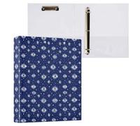 Kcldeci Hardcover 3 Ring Binder for Letter Size Paper,Evil Eye Magic Star1 1.5 Inch Round Rings, Binder Organizer for School/Office 2Pack