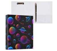 Kcldeci Hardcover 3 Ring Binder for Letter Size Paper,Planet Space Earth 1.5 Inch Round Rings, Binder Organizer for School/Office 1Pack
