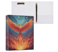 Kcldeci Hardcover 3 Ring Binder for Letter Size Paper,Vibrant Phoenix Rising 1.5 Inch Round Rings, Binder Organizer for School/Office 2Pack