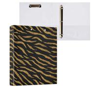 Kcldeci Hardcover 3 Ring Binder,Golden Tiger Stripes 1.5 Inch Round Rings Binder Organizer 200 Sheets for Office/Home/Back to School 1Pack