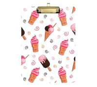 Kcldeci Ice Cream Popsicle Acrylic Clipboards Standard A4 Letter Size Clip Board for Classroom School and Office Use for Kids Student Teacher Gold 12x9in