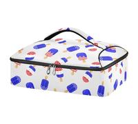 Kcldeci Insulated Thermal Food Carrier Insulated Casserole Carrier for Hot or Cold Food,American Patriotic Popsicle Insulated Tote Bag for Potluck Cookouts Parties Picnic,Lasagna Lugger