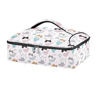 Kcldeci Insulated Thermal Food Carrier Insulated Casserole Carrier for Hot or Cold Food,Cartoon Mermaid Cat Insulated Tote Bag for Potluck Cookouts Parties Picnic,Lasagna Lugger
