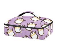 Kcldeci Insulated Thermal Food Carrier Insulated Casserole Carrier for Hot or Cold Food,Cartoon Penguin Insulated Tote Bag for Potluck Cookouts Parties Picnic,Lasagna Lugger