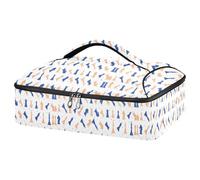 Kcldeci Insulated Thermal Food Carrier Insulated Casserole Carrier for Hot or Cold Food,Chess Piece Pattern with Queen King Rook Insulated Tote Bag for Potluck Cookouts Parties Picnic,Lasagna Lugger