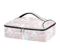 Kcldeci Insulated Thermal Food Carrier Insulated Casserole Carrier for Hot or Cold Food,Clouds and A Rainbow Insulated Tote Bag for Potluck Cookouts Parties Picnic,Lasagna Lugger