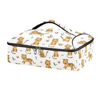 Kcldeci Insulated Thermal Food Carrier Insulated Casserole Carrier for Hot or Cold Food,Cute Animal with Tigers Insulated Tote Bag for Potluck Cookouts Parties Picnic,Lasagna Lugger
