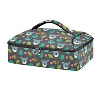 Kcldeci Insulated Thermal Food Carrier Insulated Casserole Carrier for Hot or Cold Food,Cute Koala and Tropical Plants Insulated Tote Bag for Potluck Cookouts Parties Picnic,Lasagna Lugger