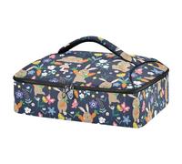 Kcldeci Insulated Thermal Food Carrier Insulated Casserole Carrier for Hot or Cold Food,Cute Rabbit Bunny Insulated Tote Bag for Potluck Cookouts Parties Picnic,Lasagna Lugger