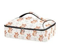 Kcldeci Insulated Thermal Food Carrier Insulated Casserole Carrier for Hot or Cold Food,Dog Happy Corgi Insulated Tote Bag for Potluck Cookouts Parties Picnic,Lasagna Lugger