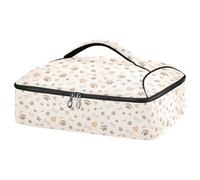 Kcldeci Insulated Thermal Food Carrier Insulated Casserole Carrier for Hot or Cold Food,Dog Paws Bones Hearts Insulated Tote Bag for Potluck Cookouts Parties Picnic,Lasagna Lugger