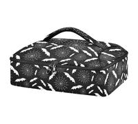 Kcldeci Insulated Thermal Food Carrier Insulated Casserole Carrier for Hot or Cold Food,Halloween Bats in Spider Web Insulated Tote Bag for Potluck Cookouts Parties Picnic,Lasagna Lugger