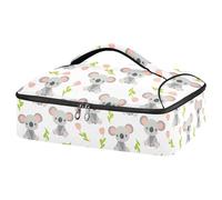 Kcldeci Insulated Thermal Food Carrier Insulated Casserole Carrier for Hot or Cold Food,Koala Babies and Pink Flowers Spring and Summer Insulated Tote Bag for Potluck Cookouts Parties Picnic,Lasagna L
