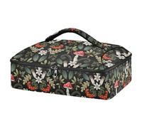 Kcldeci Insulated Thermal Food Carrier Insulated Casserole Carrier for Hot or Cold Food,Mushroom Fern and Berries Insulated Tote Bag for Potluck Cookouts Parties Picnic,Lasagna Lugger