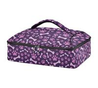 Kcldeci Insulated Thermal Food Carrier Insulated Casserole Carrier for Hot or Cold Food,Paws Footprints Bones Insulated Tote Bag for Potluck Cookouts Parties Picnic,Lasagna Lugger