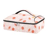 Kcldeci Insulated Thermal Food Carrier Insulated Casserole Carrier for Hot or Cold Food,Rabbit Ears Carrots and Daisy Flower Insulated Tote Bag for Potluck Cookouts Parties Picnic,Lasagna Lugger