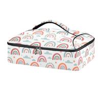 Kcldeci Insulated Thermal Food Carrier Insulated Casserole Carrier for Hot or Cold Food,Rainbow Boho Style Insulated Tote Bag for Potluck Cookouts Parties Picnic,Lasagna Lugger