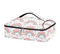 Kcldeci Insulated Thermal Food Carrier Insulated Casserole Carrier for Hot or Cold Food,Rainbow Pattern Insulated Tote Bag for Potluck Cookouts Parties Picnic,Lasagna Lugger