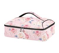 Kcldeci Insulated Thermal Food Carrier Insulated Casserole Carrier for Hot or Cold Food,Rose Flower White Daisy Insulated Tote Bag for Potluck Cookouts Parties Picnic,Lasagna Lugger