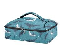 Kcldeci Insulated Thermal Food Carrier Insulated Casserole Carrier for Hot or Cold Food,Sea Animals Underwater Insulated Tote Bag for Potluck Cookouts Parties Picnic,Lasagna Lugger