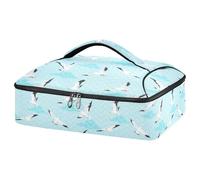 Kcldeci Insulated Thermal Food Carrier Insulated Casserole Carrier for Hot or Cold Food,Seagulls Flying on Blue Sky Insulated Tote Bag for Potluck Cookouts Parties Picnic,Lasagna Lugger