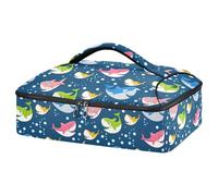 Kcldeci Insulated Thermal Food Carrier Insulated Casserole Carrier for Hot or Cold Food,Shark Family Insulated Tote Bag for Potluck Cookouts Parties Picnic,Lasagna Lugger