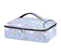 Kcldeci Insulated Thermal Food Carrier Insulated Casserole Carrier for Hot or Cold Food,Unicorn Rainbow Insulated Tote Bag for Potluck Cookouts Parties Picnic,Lasagna Lugger