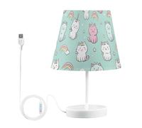 Kcldeci Kawaii Cats in A Pastel Rainbow Bedside Table Lamp for Bedroom Farmhouse Lamps for Living Room Night Light for End Table Entryway S