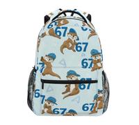 Kcldeci Kids Backpack for Boys Girls Elementary School Backpacks 67 Number Otters Boys Children Bookbags Primary Kindergarten Backpack M
