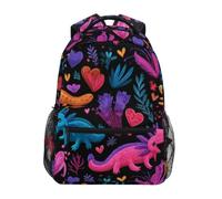 Kcldeci Kids Backpack for Boys Girls Elementary School Backpacks Axolotl and Heart on Black1 Boys Children Bookbags Primary Kindergarten Backpack M