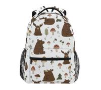 Kcldeci Kids Backpack for Boys Girls Elementary School Backpacks Bear Moose Mushroom Boys Children Bookbags Primary Kindergarten Backpack S