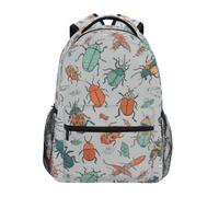 Kcldeci Kids Backpack for Boys Girls Elementary School Backpacks Bugs in A Cartoon Style Boys Children Bookbags Primary Kindergarten Backpack M