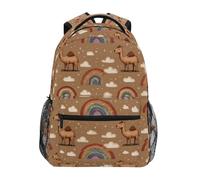 Kcldeci Kids Backpack for Boys Girls Elementary School Backpacks Camel and Rainbow Boys Children Bookbags Primary Kindergarten Backpack M
