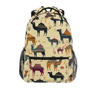 Kcldeci Kids Backpack for Boys Girls Elementary School Backpacks Camel Ethnic Desert Boys Children Bookbags Primary Kindergarten Backpack M