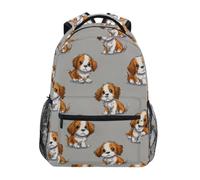 Kcldeci Kids Backpack for Boys Girls Elementary School Backpacks Cavalier King Charles Spaniel Boys Children Bookbags Primary Kindergarten Backpack M