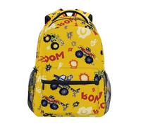 Kcldeci Kids Backpack for Boys Girls Elementary School Backpacks Colorful Monster Trucks Boys Children Bookbags Primary Kindergarten Backpack M