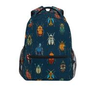 Kcldeci Kids Backpack for Boys Girls Elementary School Backpacks Cool Bugs Insect Blue Boys Children Bookbags Primary Kindergarten Backpack S