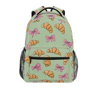 Kcldeci Kids Backpack for Boys Girls Elementary School Backpacks Croissant Ribbon Bows Boys Children Bookbags Primary Kindergarten Backpack S