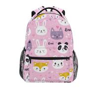 Kcldeci Kids Backpack for Boys Girls Elementary School Backpacks Cute Animal Faces Boys Children Bookbags Primary Kindergarten Backpack S