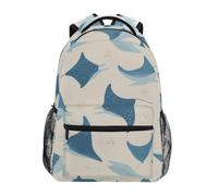Kcldeci Kids Backpack for Boys Girls Elementary School Backpacks Cute Cartoon Manta Rays Boys Children Bookbags Primary Kindergarten Backpack S