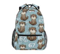 Kcldeci Kids Backpack for Boys Girls Elementary School Backpacks Cute Otter Cartoon Number 67 Boys Children Bookbags Primary Kindergarten Backpack S