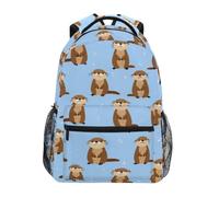 Kcldeci Kids Backpack for Boys Girls Elementary School Backpacks Cute Otter on Blue Boys Children Bookbags Primary Kindergarten Backpack S