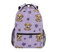 Kcldeci Kids Backpack for Boys Girls Elementary School Backpacks Dog Paw Prints Purple Boys Children Bookbags Primary Kindergarten Backpack S
