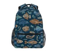 Kcldeci Kids Backpack for Boys Girls Elementary School Backpacks Fish Frogs and Snakes Boys Children Bookbags Primary Kindergarten Backpack M