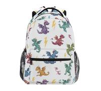 Kcldeci Kids Backpack for Boys Girls Elementary School Backpacks Fly Dragon Lighting Bolts Boys Children Bookbags Primary Kindergarten Backpack S